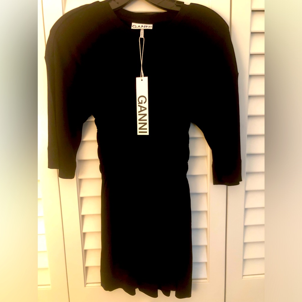 Vintage Ganni Black Top With Smocked Waist